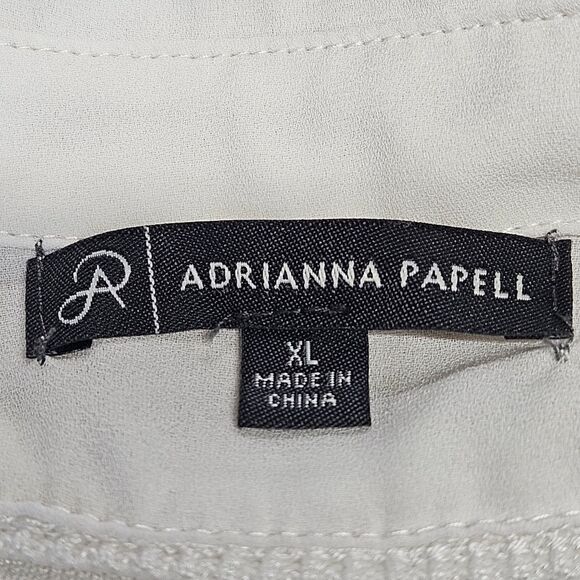 Adrianna Papell Striped Button Front Long Sleeve Preppy Knit Sweater Vest Blouse - Picture 7 of 15